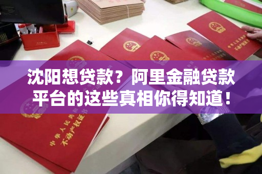 沈阳想贷款？阿里金融贷款平台的这些真相你得知道！