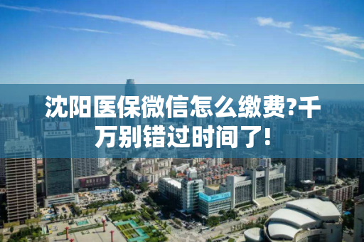 沈阳医保微信怎么缴费?千万别错过时间了! 沈阳医保微信怎么缴费?千万别错过时间了!