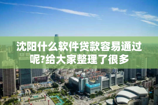 沈阳什么软件贷款容易通过呢?给大家整理了很多