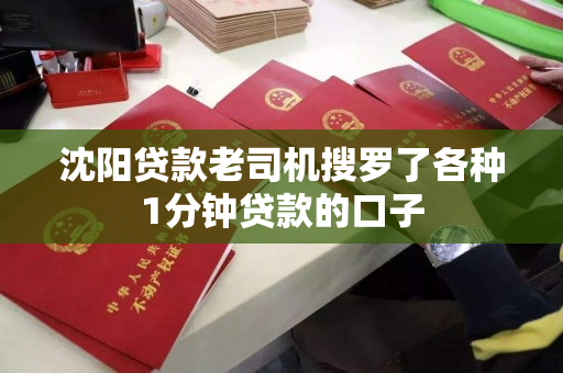 沈阳贷款老司机搜罗了各种1分钟贷款的口子 沈阳贷款老司机搜罗了各种1分钟贷款的口子