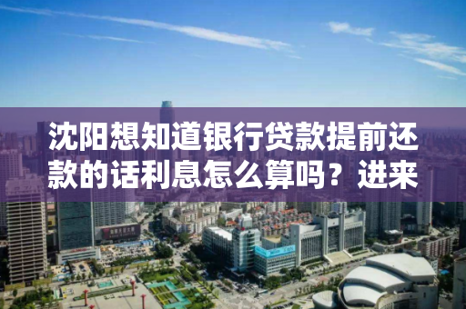 沈阳想知道银行贷款提前还款的话利息怎么算吗？进来看看吧!