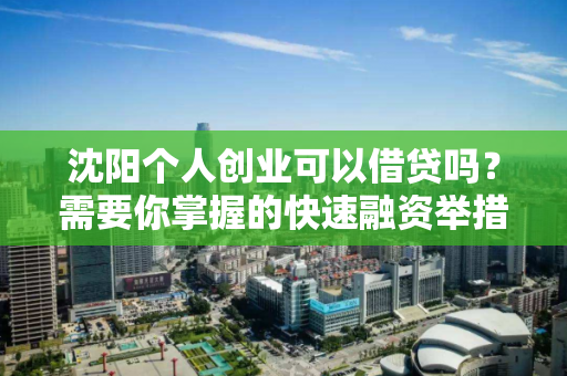 沈阳个人创业可以借贷吗？需要你掌握的快速融资举措
