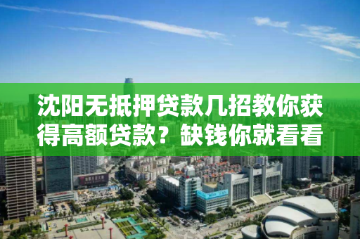 沈阳无抵押贷款几招教你获得高额贷款？缺钱你就看看！
