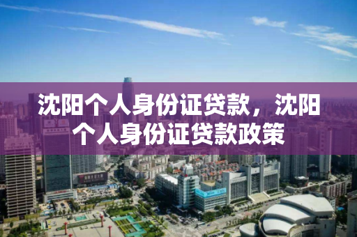 沈阳个人身份证贷款，沈阳个人身份证贷款政策