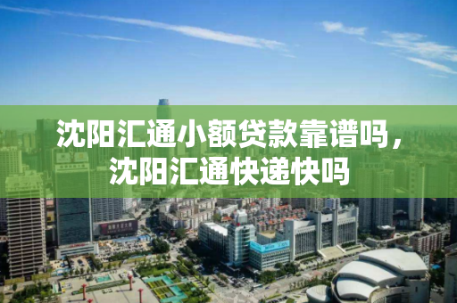 沈阳汇通小额贷款靠谱吗，沈阳汇通快递快吗