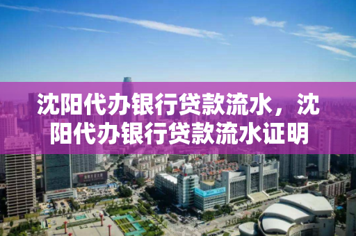 沈阳代办银行贷款流水，沈阳代办银行贷款流水证明
