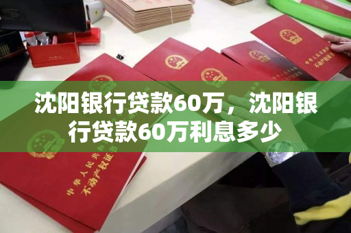 沈阳银行贷款60万，沈阳银行贷款60万利息多少