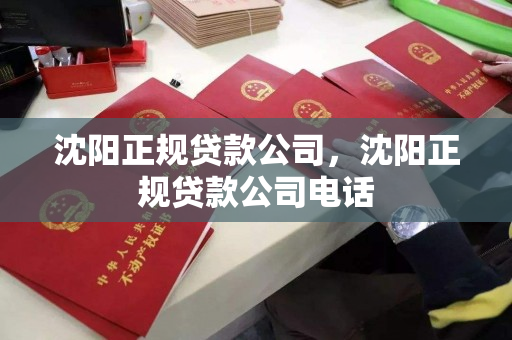 沈阳正规贷款公司，沈阳正规贷款公司电话