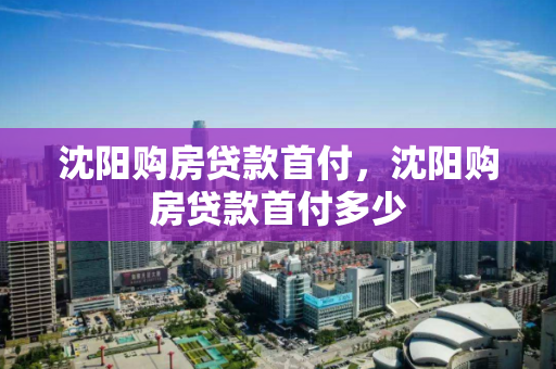 沈阳购房贷款首付，沈阳购房贷款首付多少