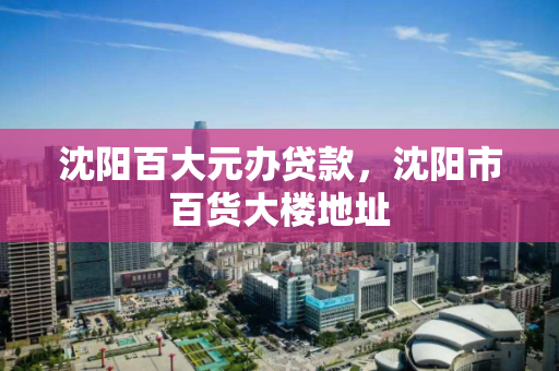 沈阳百大元办贷款,沈阳市百货大楼地址 沈阳百大元办贷款,沈阳市百货大楼地址