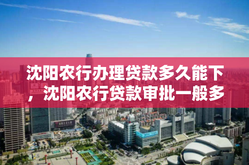 沈阳农行办理贷款多久能下，沈阳农行贷款审批一般多久，沈阳农行贷款审批及放款时间解析