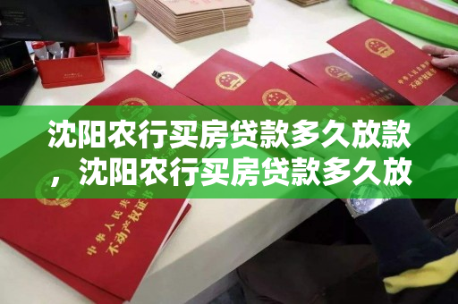 沈阳农行买房贷款多久放款,沈阳农行买房贷款多久放款下来,沈阳农行房贷放款时间解析 沈阳农行买房贷款多久放款,沈阳农行买房贷款多久放款下来,沈阳农行房贷放款时间解析